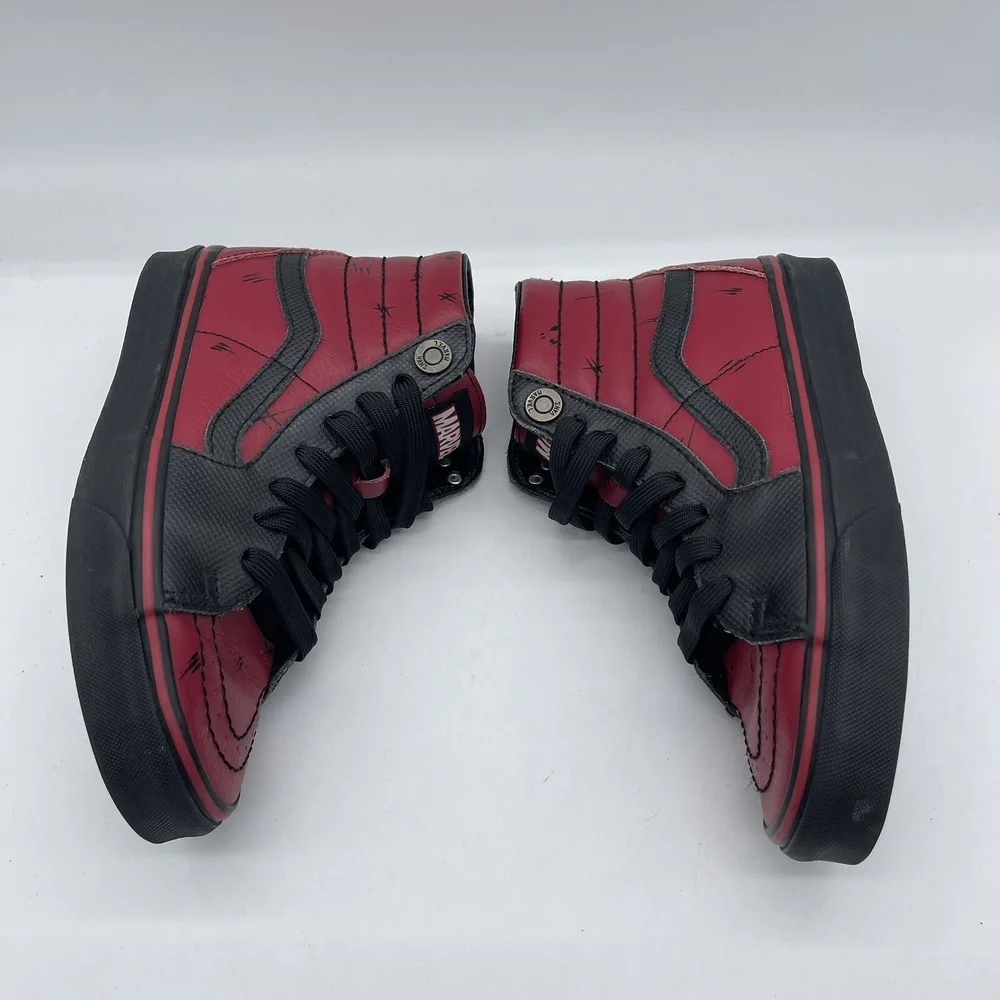 Vans Sk8-Hi 721356 Marvel Deadpool Youth‎ Size 3.5 Shoes Black Red Sneakers